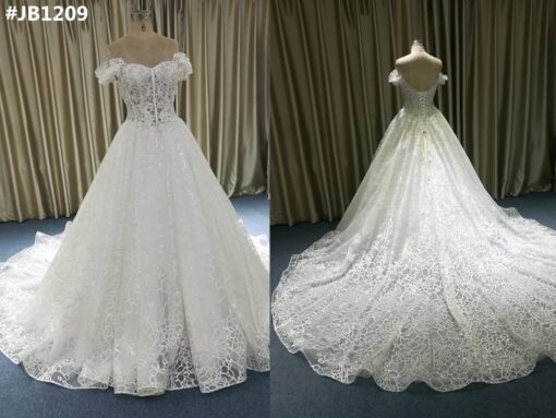 #JB1209 Short cap sleeve bridal gowns