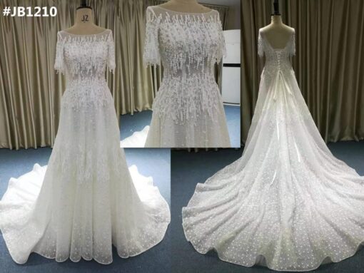 #JB1210 short sleeve wedding dresses fom darius cordell