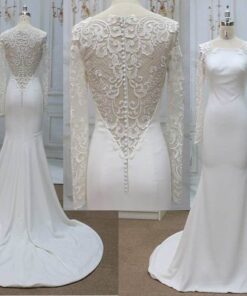 Style #2019-6-11 3 Long Sleeve Bridal Gown with Embroidered Lace Back from Darius Cordell