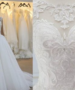 Style YBW155 White beaded lace ball gown style wedding dress from darius cordell