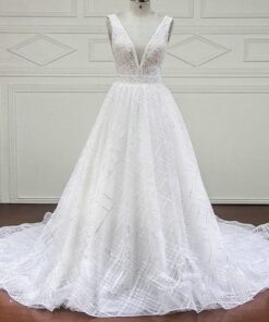 SW-B336 Sleeveless v-neck plus size wedding dress from Darius Cordell