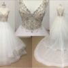 ST201 v-neck sleeveless ball gown wedding dress