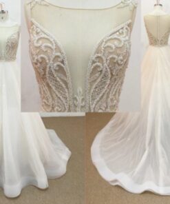 ST8016 Sheer illusion neck line bridal gowns from darius cordell