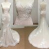 ST8028B Nude Colored v-neck bridal dress from darius Cordell