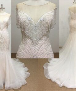 ST9003 beaded fringe wedding dresses from darius cordell