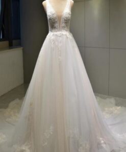 Style VNDA120 - Sleeveless a-line wedding gown with v-neck from Darius Cordell