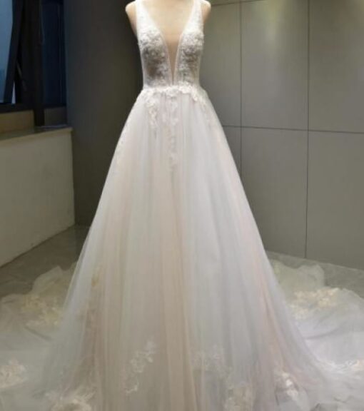 Style VNDA120 - Sleeveless a-line wedding gown with v-neck from Darius Cordell