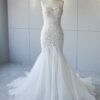 Style #VNDM004 Strapless fit-to-flare beaded wedding dress by Darius Cordell