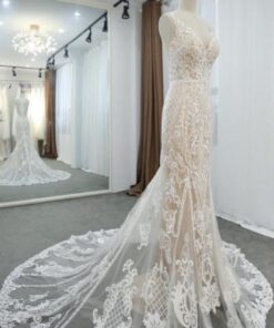 Style VNDM108 - Sleeveless wedding gown with embroidery and lace from Darius Cordell