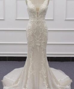 Style VNDM238 Sleeveless v-neck bridal dresses with embroidery details from Darius Cordell