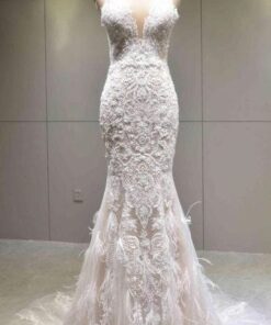 Style VNDM449 - Halter wedding gowns with feathers from Darius Cordell