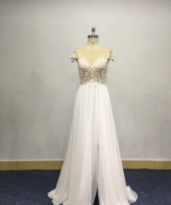 YZ19061 short cap sleeve empire waist wedding gown from darius cordell