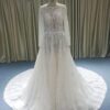 JB1202-1 long sleeve sheer wedding gown from darius cordell