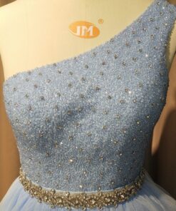 C2020-LDuff2 - Beaded One shoulder formal ball gown