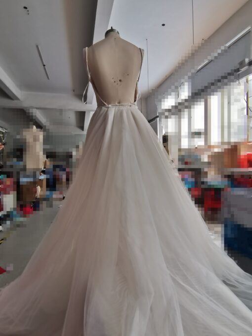 C2019-SMWoodruff backless detachable skirt wedding gown