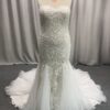 C2020-WCromwell - Strapless plus size beaded wedding dress