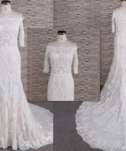 FB1106 - off the shoulder lace wedding gown from Darius Cordell