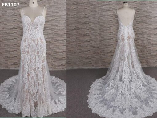 FB1107 spaghetti strap lace wedding gown from darius cordell