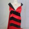Jacqulyn Red-3 Cap Sleeve Red and Black formal evening gown